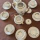 Antique coffee service in longwy porcelain – floral decoration and gilding –