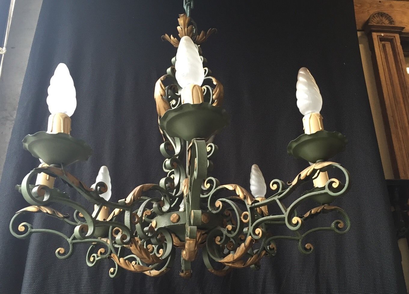 Wrought iron chandelier 1940