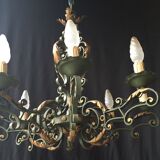 Wrought iron chandelier 1940
