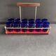 Blue liqueur glass set
