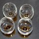 Vintage 70s glasses with amber block feet