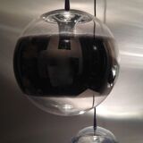 Set de 3 lampes à suspension globe en verre miroir, 1960s