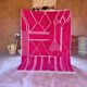 Tapis Beni Ouarain en laine rose