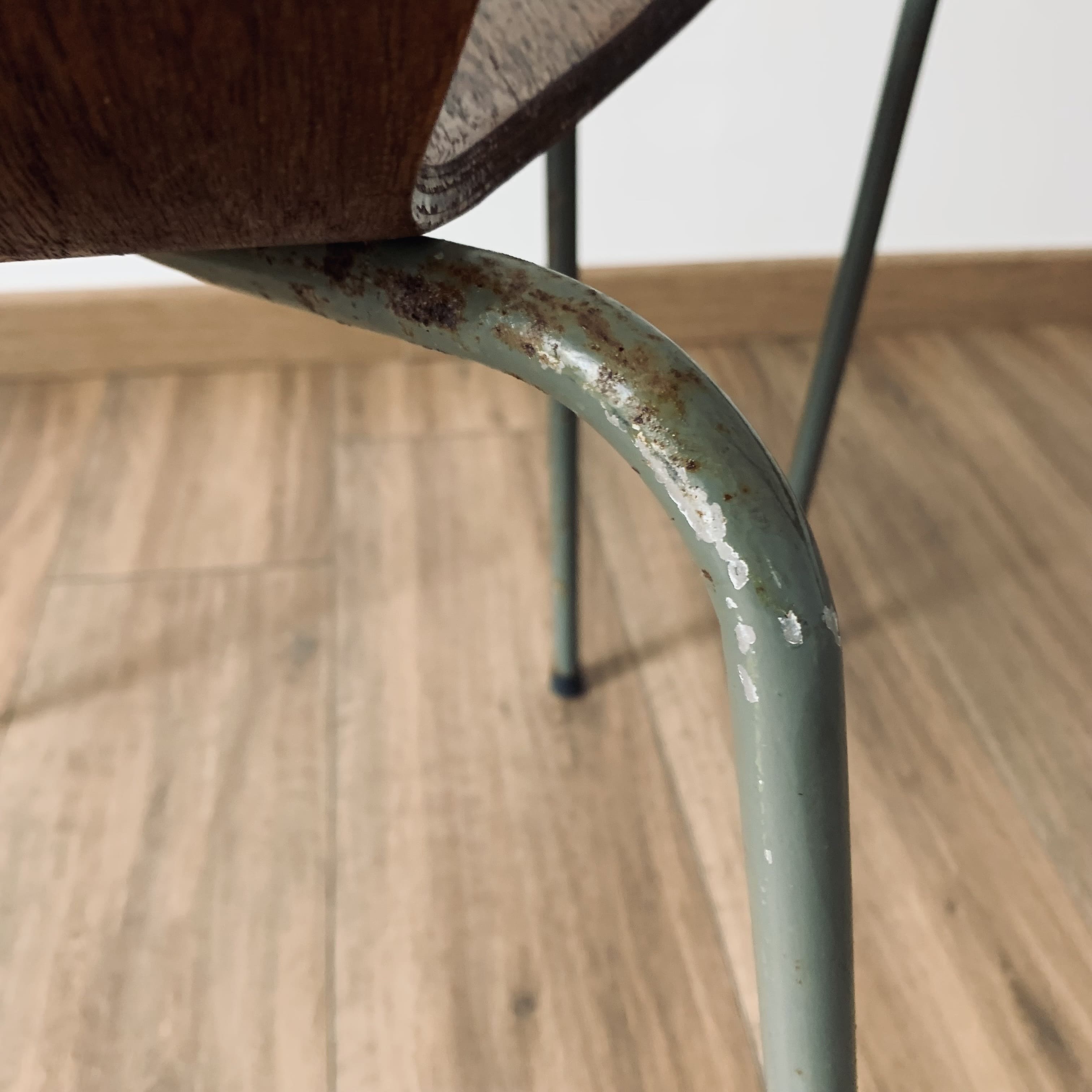 Pair of 3107 chairs - wood & metal