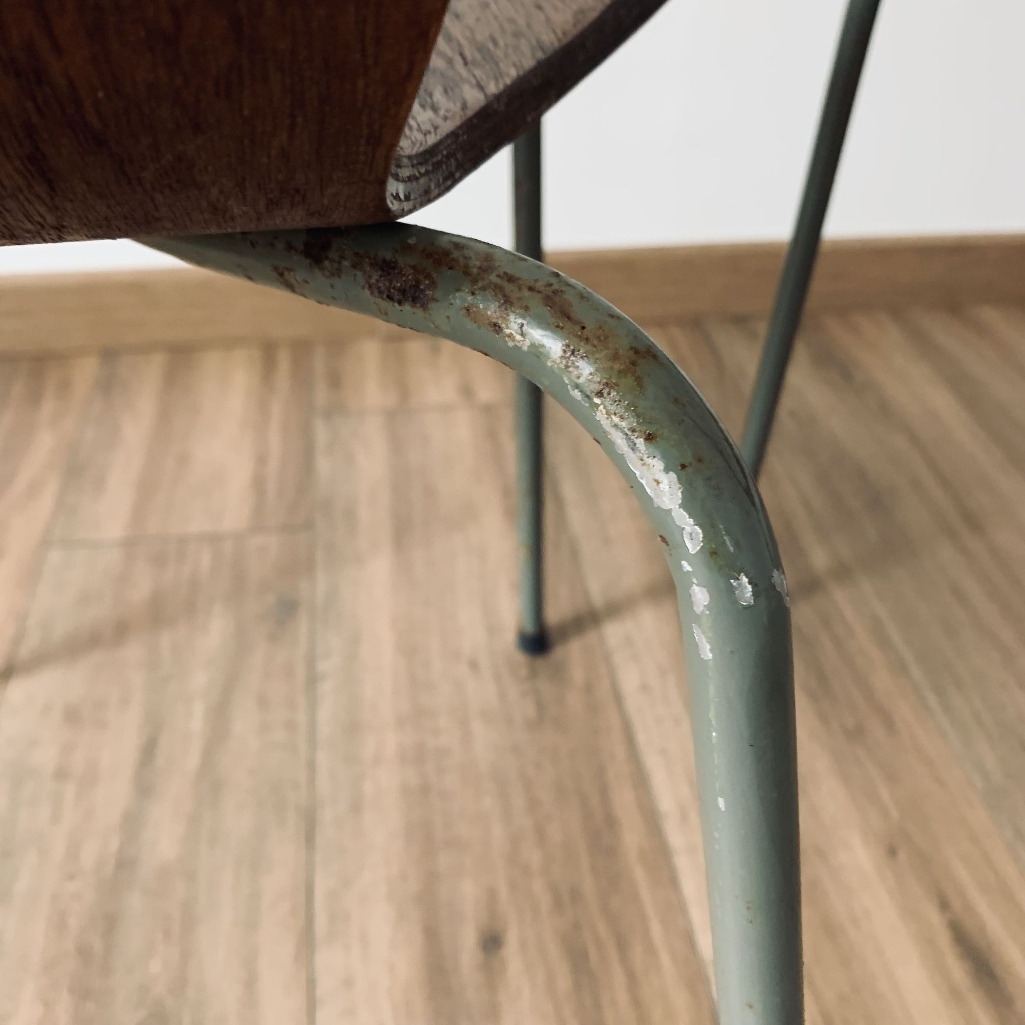Pair of 3107 chairs - wood & metal