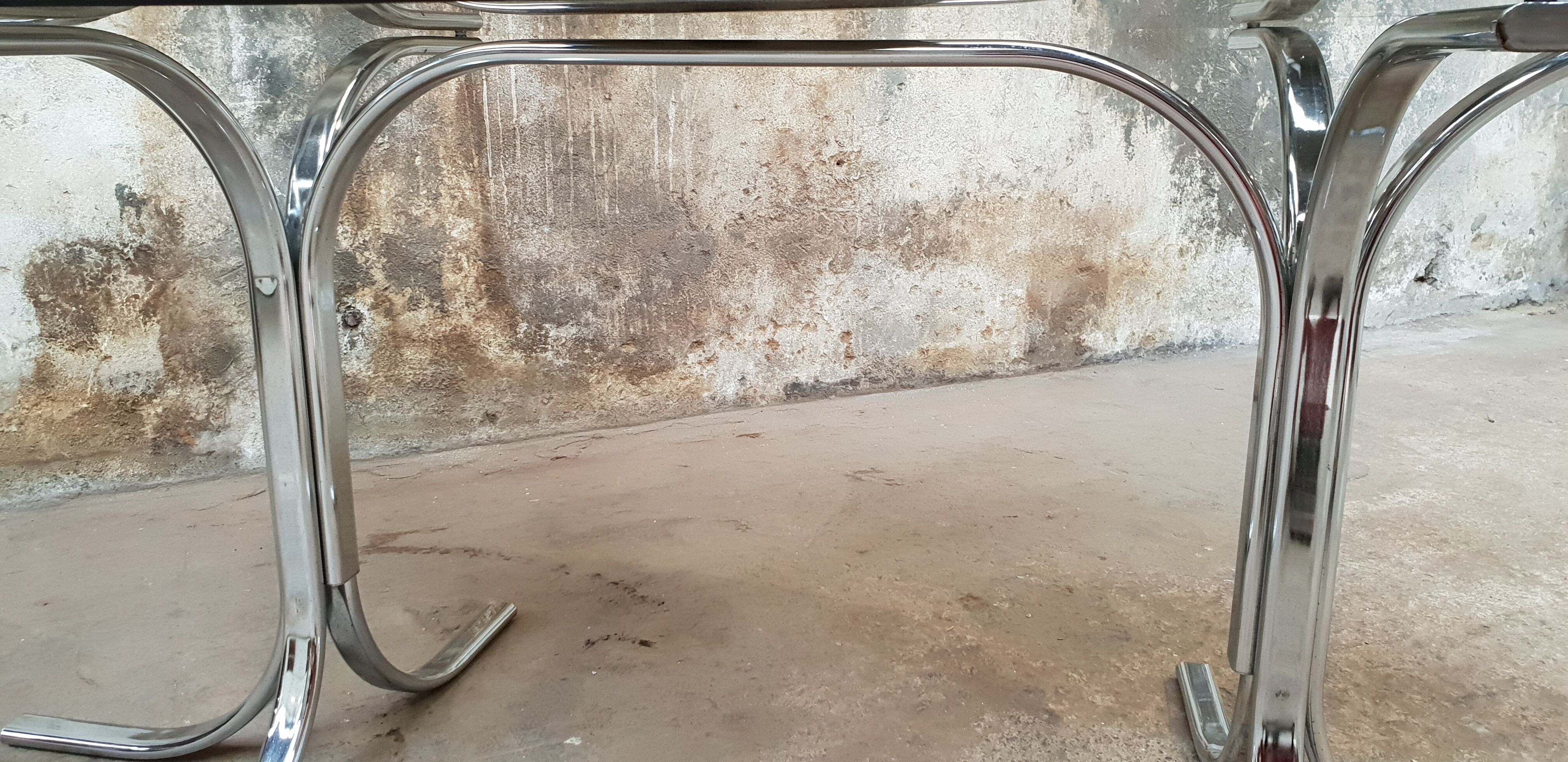 Table ovale en verre vintage