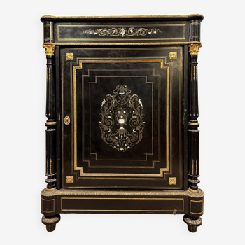 Magnificent “Boulle” support unit from the Napoleon III period in blackened wood