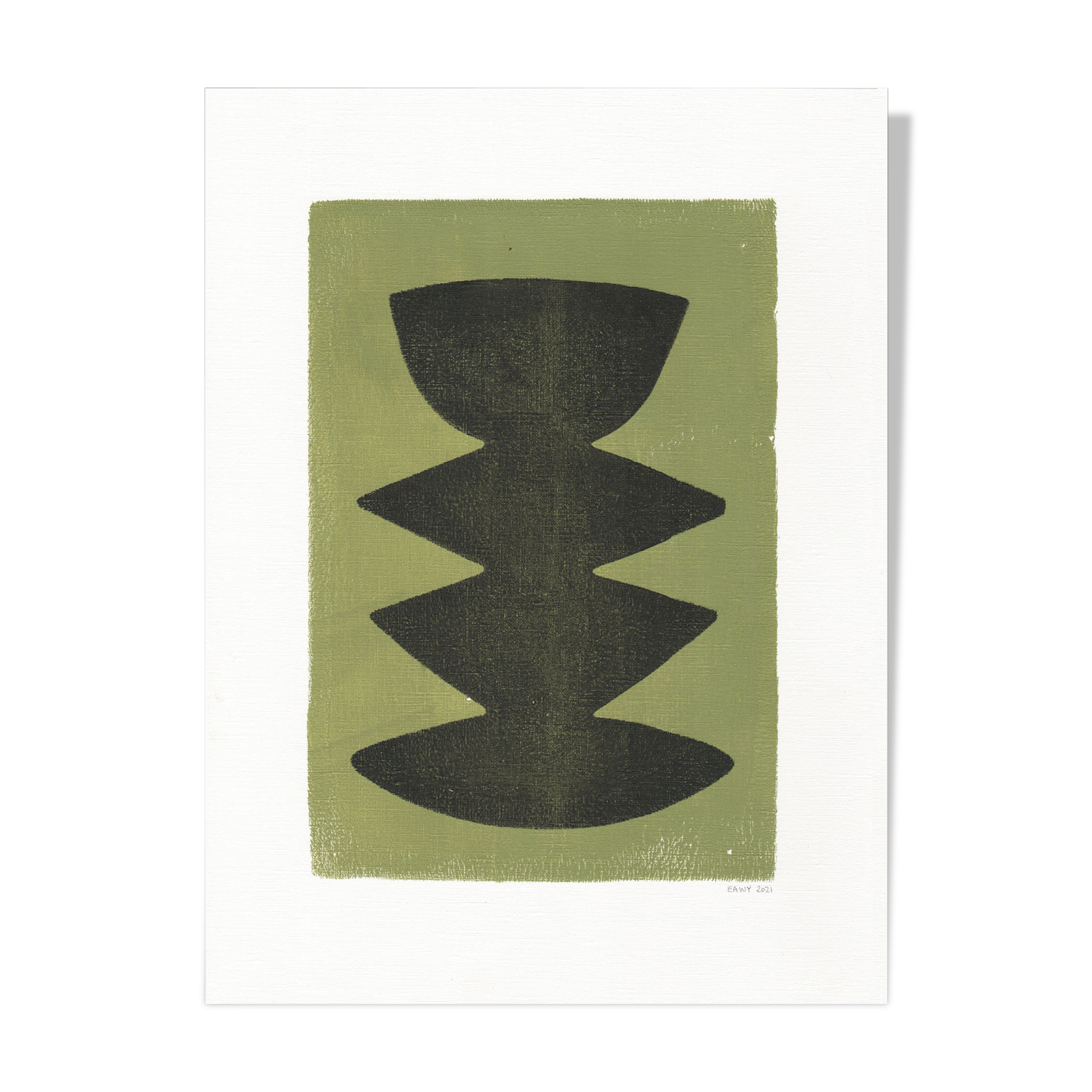 Painting on paper illustration dated and signed eawy m312