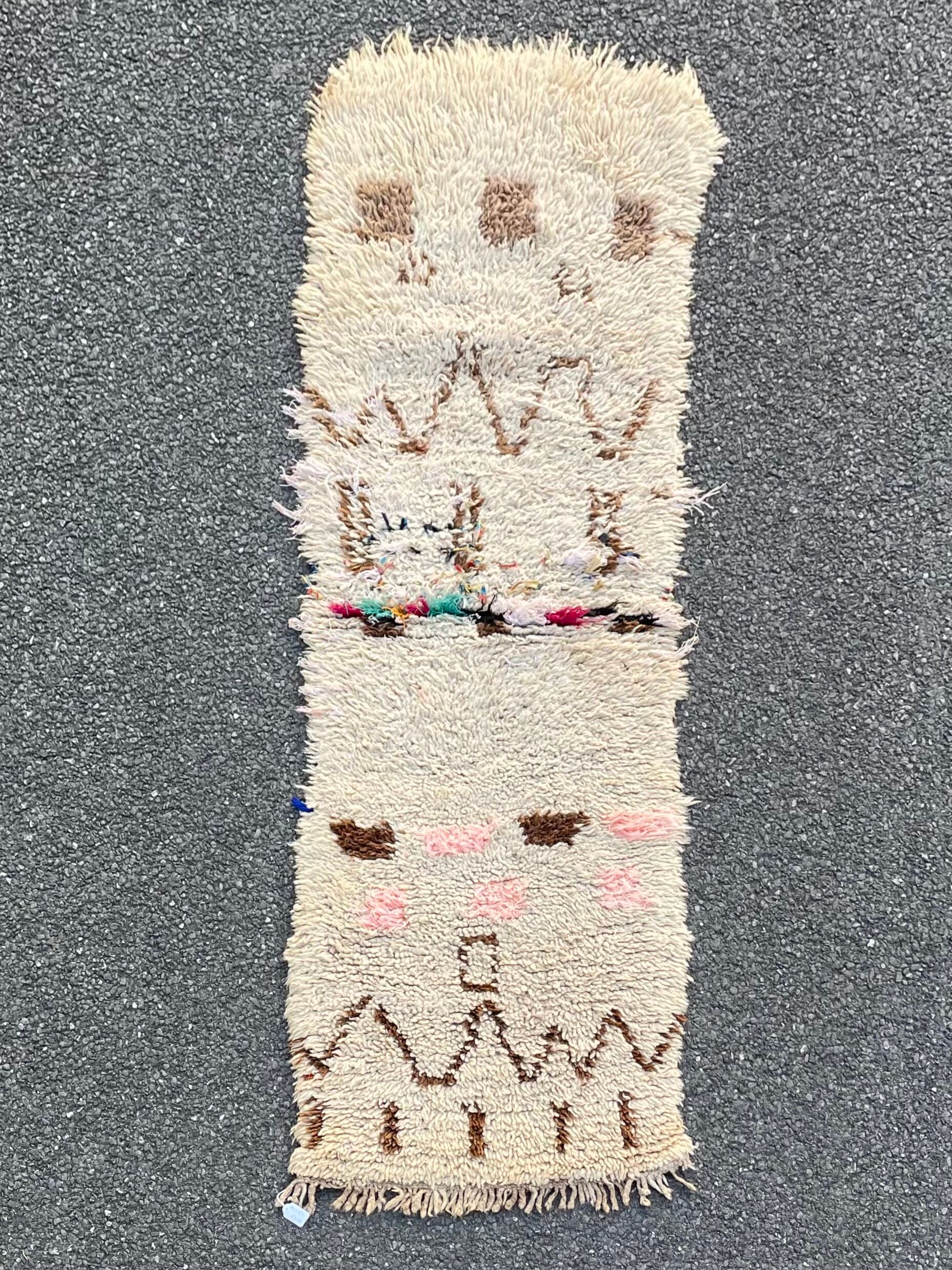 Berber carpet Azilal vintage 65x195