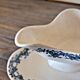 Saucière Longwy terre de fer Rhodes, fin 19 ème, décor bleu