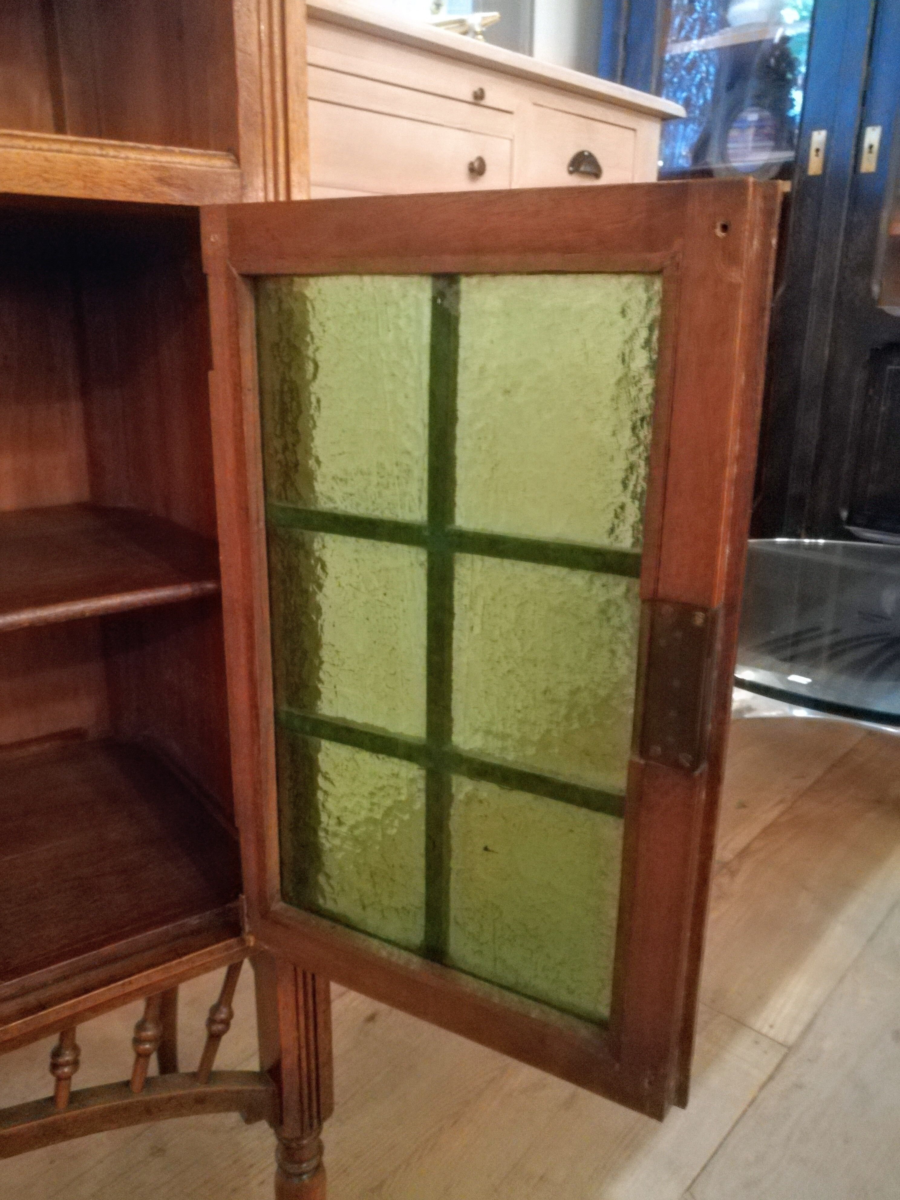 Art nouveau walnut storage cabinet