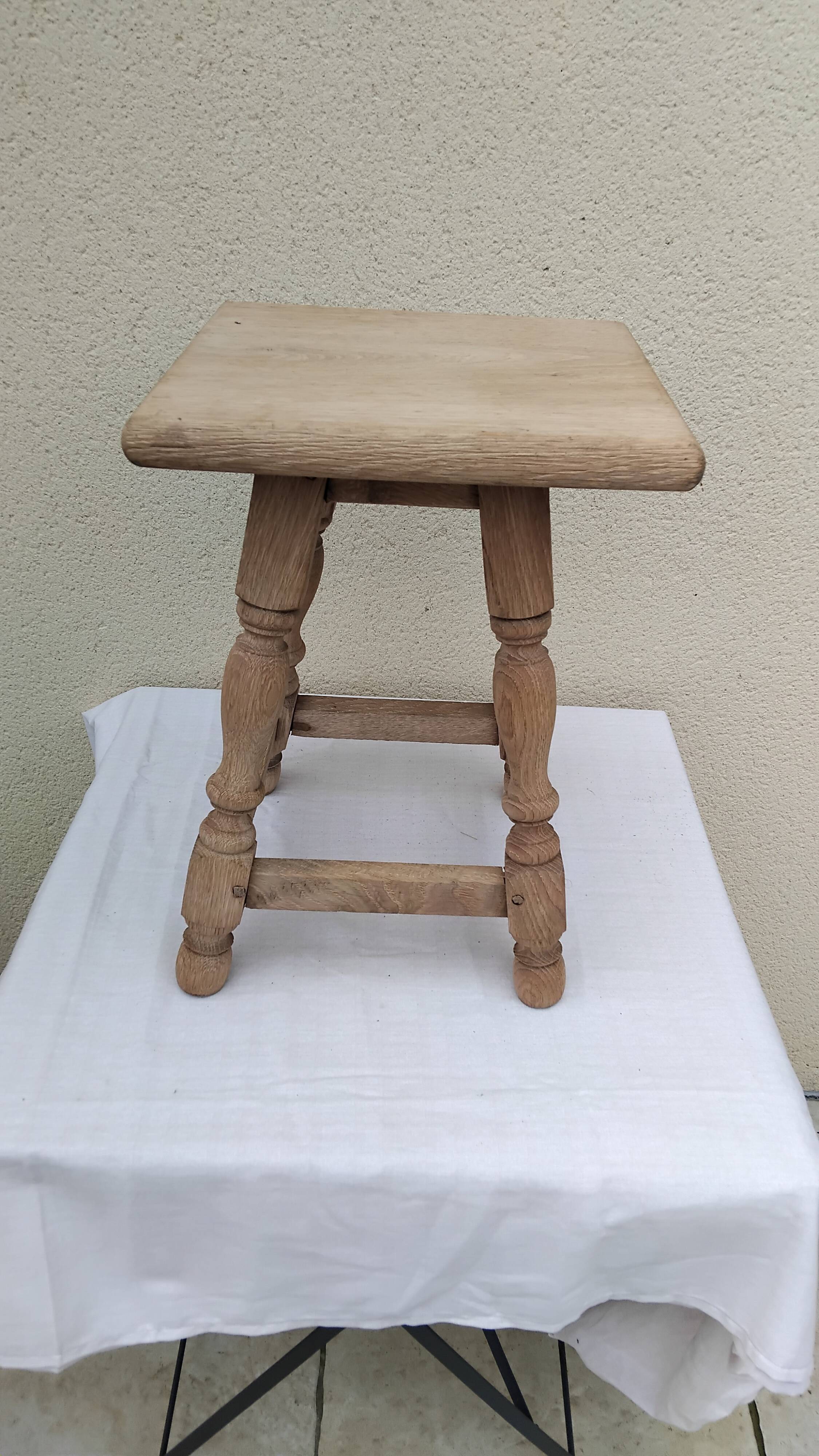 Old vintage sandblasted stool