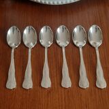 Set of 6 small silver metal spoons