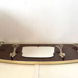 Wood and brass coat rack, 1960