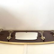 Wood and brass coat rack, 1960