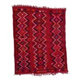 Tapis vintage turkish kilim 160x125 cm laine kelim carré
