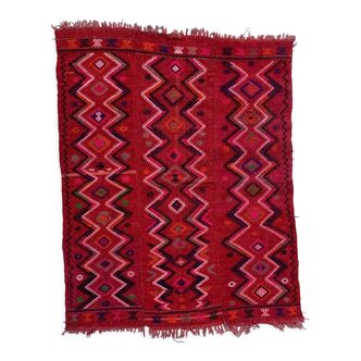 Tapis vintage turkish kilim 160x125 cm laine kelim carré