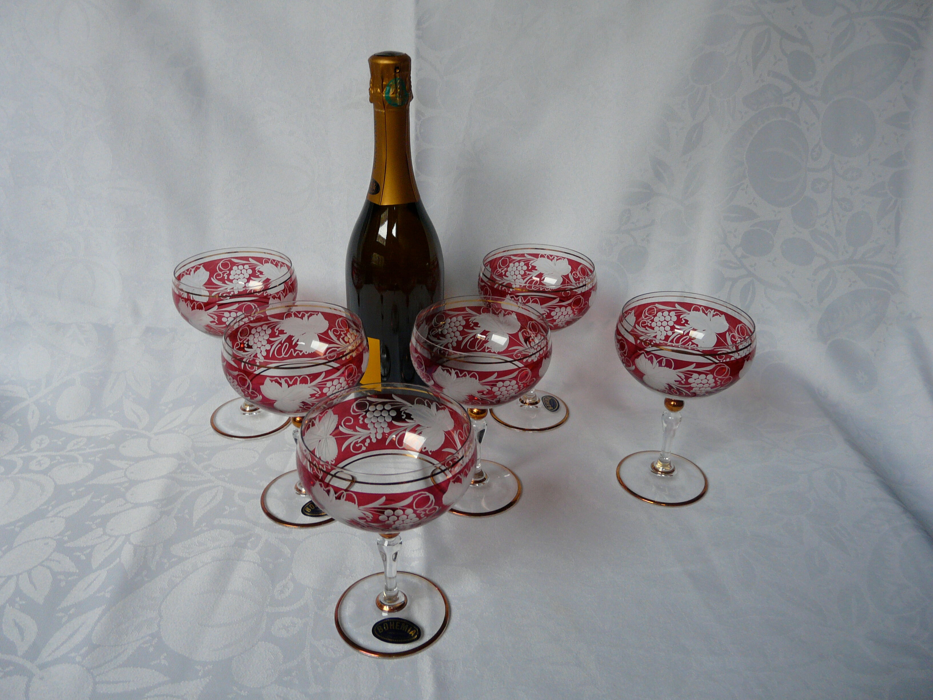 6 champagne glasses in lattal de bohème