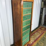 Green leather and walnut cardboard Louis Philippe