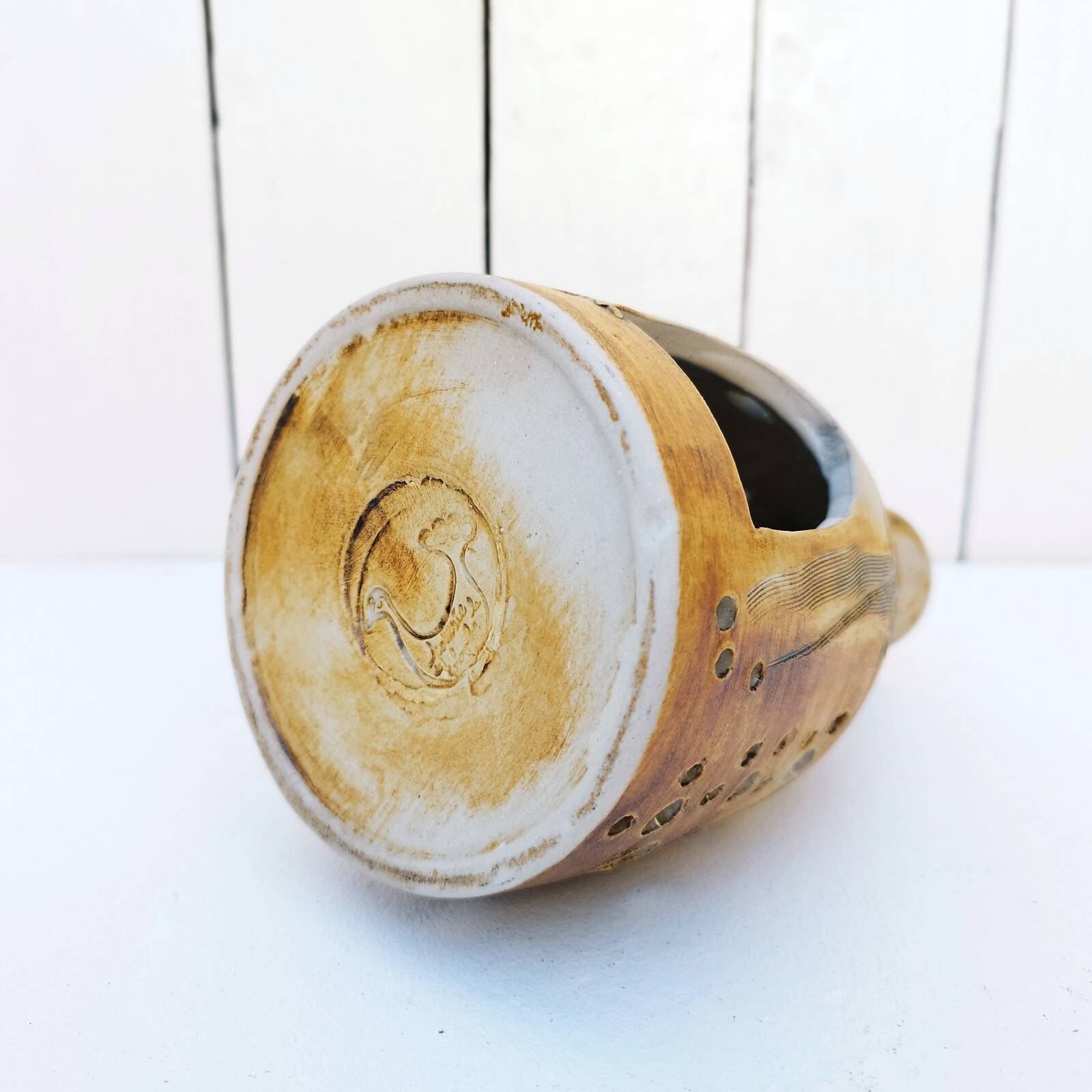 Colombe Vallauris pottery stoneware tealight holder