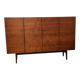 Buffet haut vintage en teck avec compartiment bar
