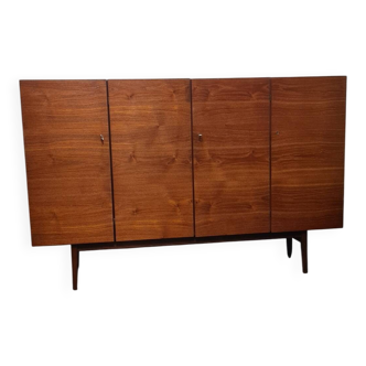 Vintage teak highboard with bar compartment