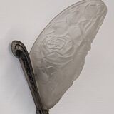 Art Deco wall lamp in frosted glass and nickel-plated bronze circa 1920