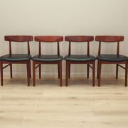 Set of four teak chairs, Danish design, 1960s, manufacture: Bruno Hansen, d