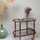 Scandinavian rolling service wood glass and brass