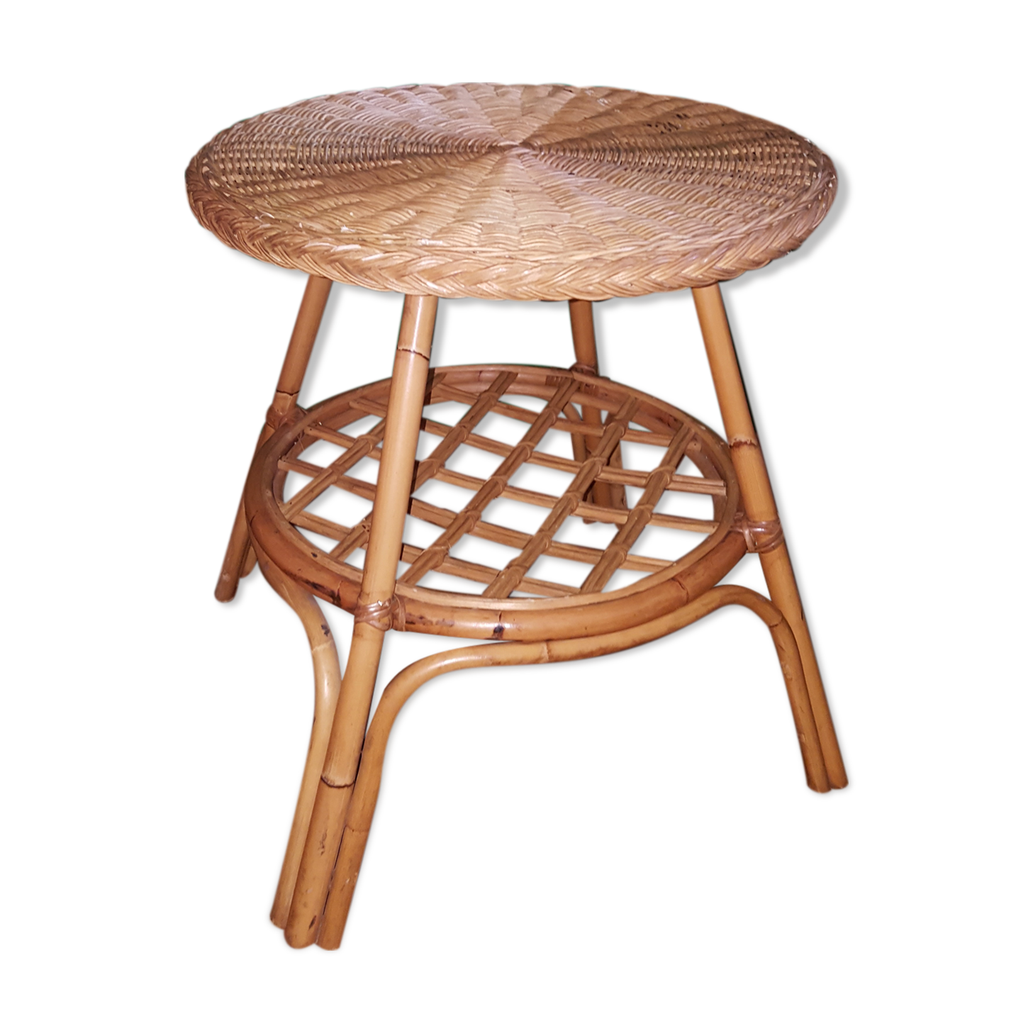 Vintage rattan table