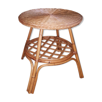 Vintage rattan table