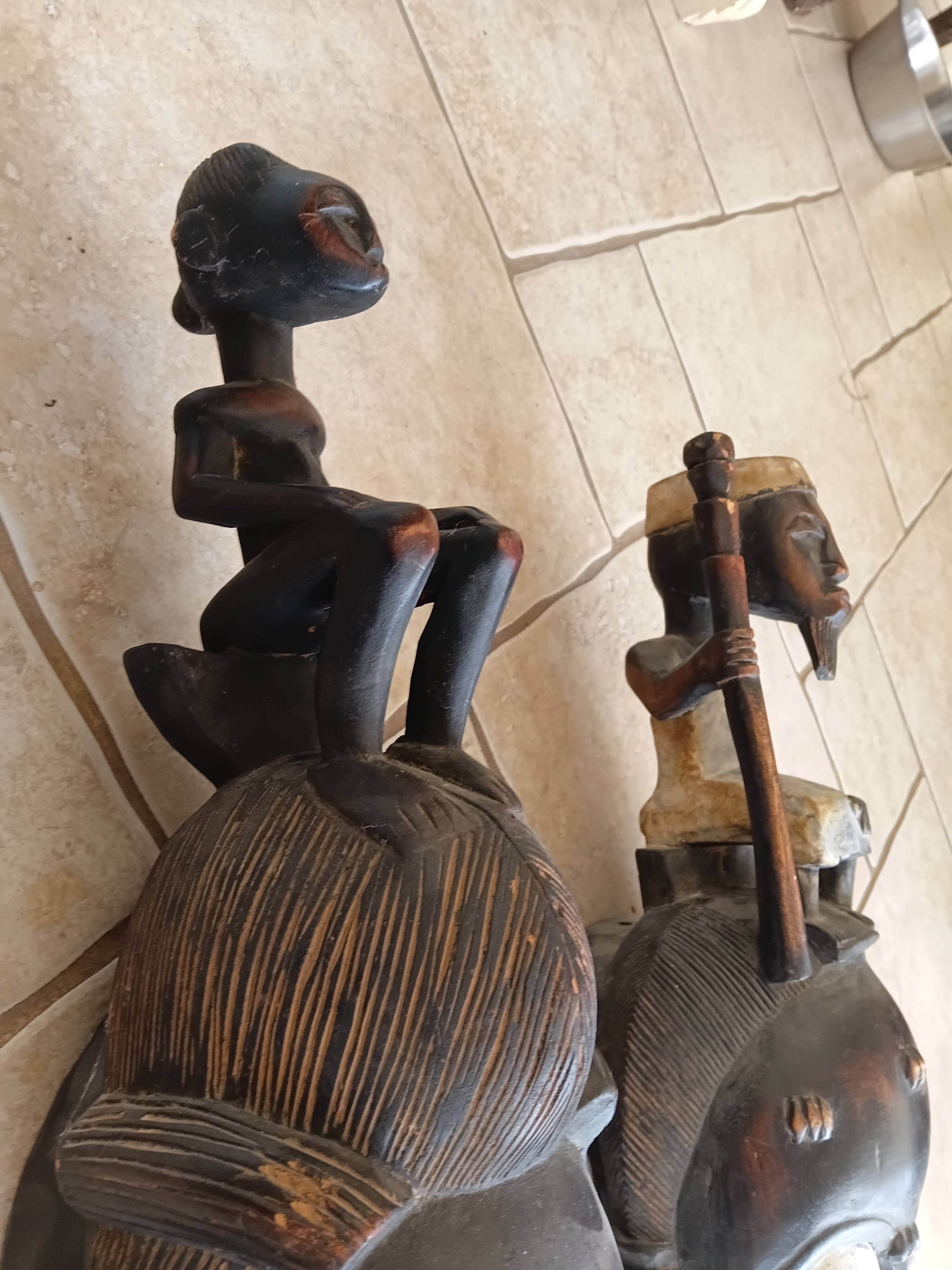 West African Baule Mblo Carved Wooden Masks (1970-1980)