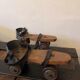 Wooden and metal roller skates