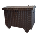 Authentic Pitara Chest from Rajasthan in Wood and Wrought Iron – 19th Century
