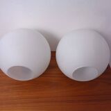 Opaline Glass Satellite Pendant Lamps by Vilhelm Wohlert for Louis Poulsen, 1960s, Set of 2