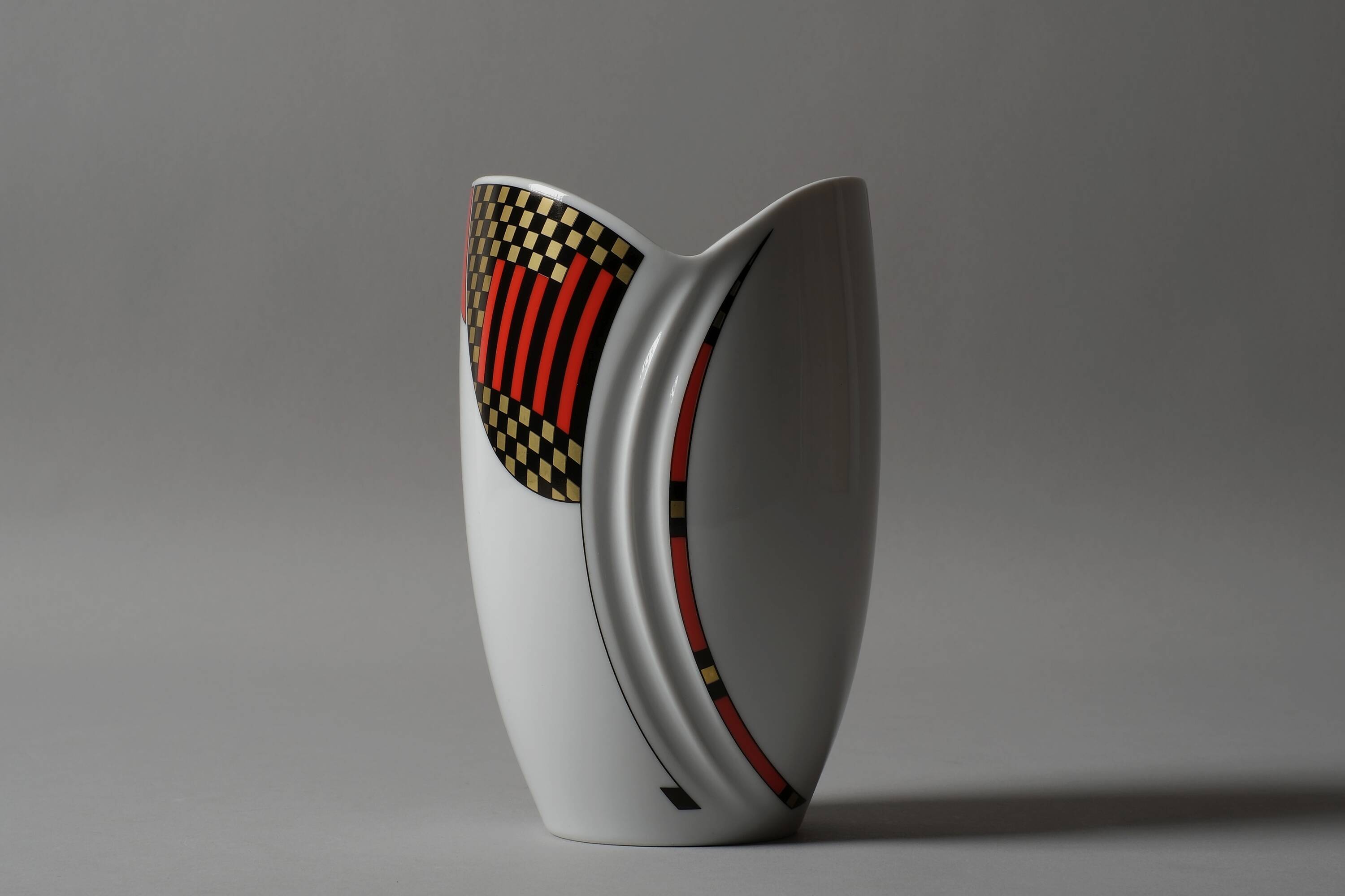 Vase Mitterteich Bavaria, géométrique postmoderne, Allemagne, années 1980