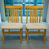 Pair of wide chairs made of solid wood Toyo Furniture made in Japan