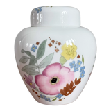 Wedgwood « Meadow Sweet » Pot de gingembre, porcelaine tendre avec motif de fleurs roses et bleues, fabriqué en Angleterre