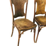 Suite of 5 vintage J.J Khon oak chairs