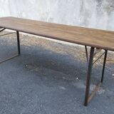 Folding wooden and metal table