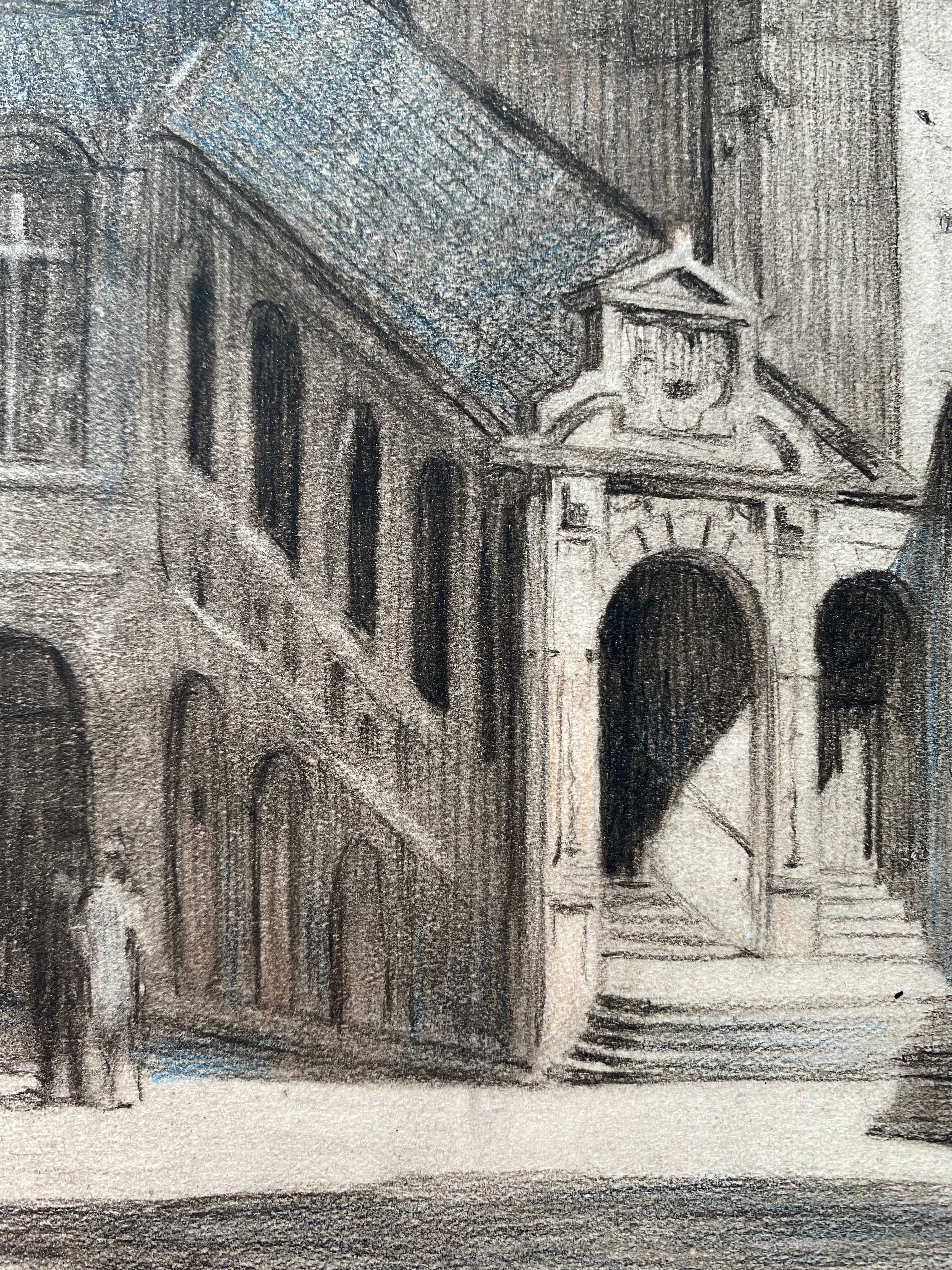 Painting Georges Joseph DUPIRE (1873-?) Palace of the Dukes Dijon Tour of Bare