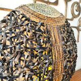 Vintage rattan table lamp 'Boho chiq' XL