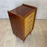 Chest of drawers 5 drawers vintage mahogany varnish, 60s