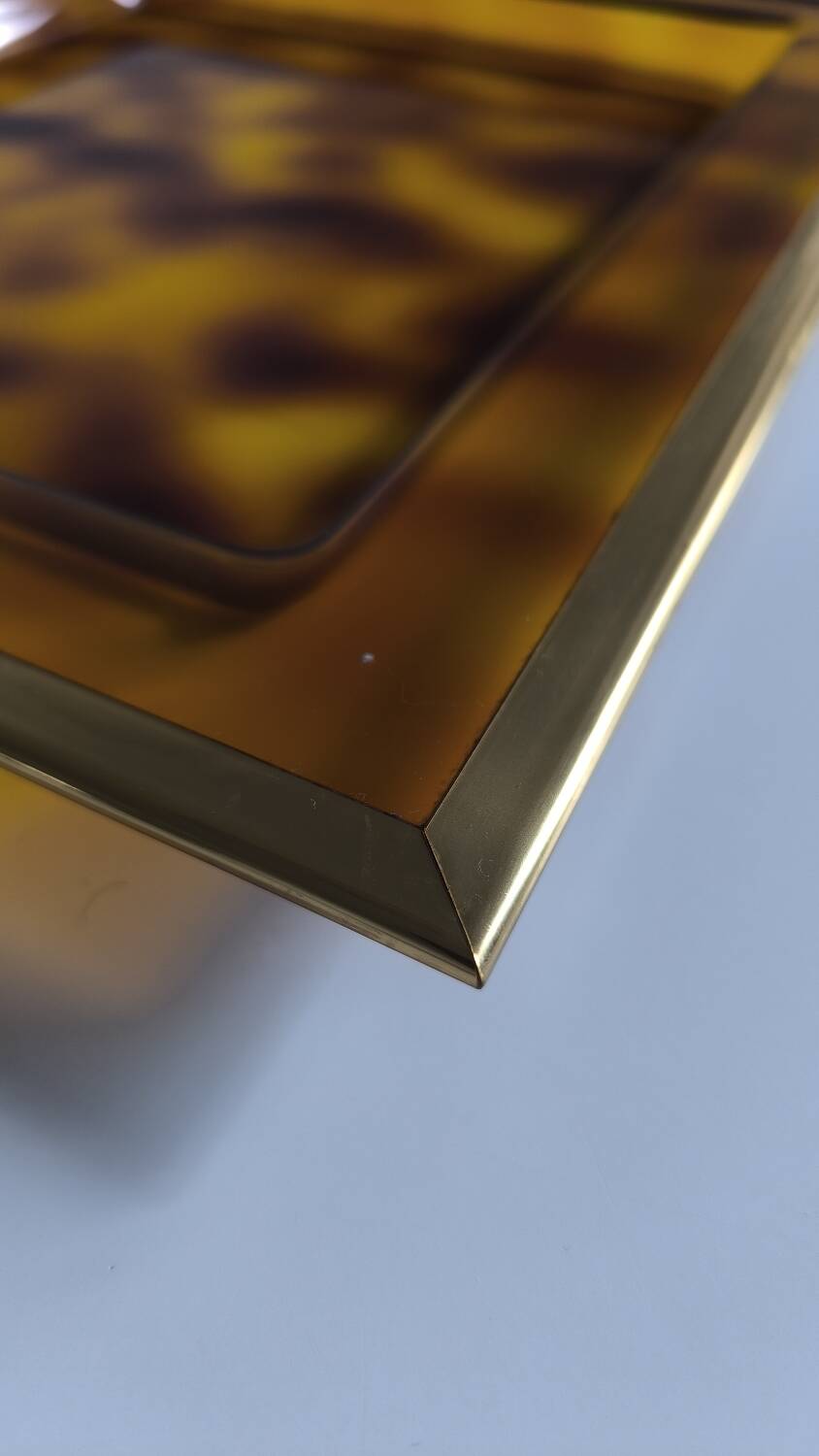 Lucite and gold metal tray by Christian Dior