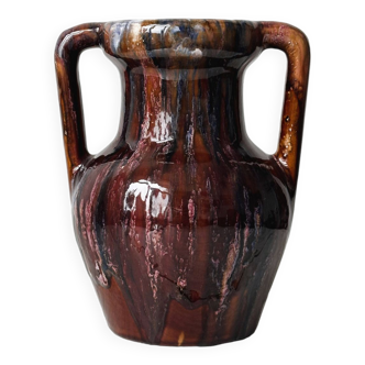 Multicolored ceramic vase.