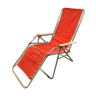 Transat vintage metal lounge chair and red fabric
