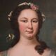 Antique 19th century portrait painting of a noblewoman