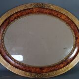 Old oval frame gilded stucco wood
