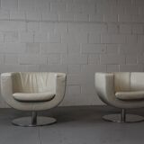 Fauteuils en cuir B&B Italia « Tulip » conçus par Jeffrey Bernett en 2000