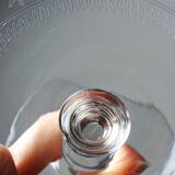 Set of 6 antique fine crystal champagne glasses, star engraved, 19th-20th century.